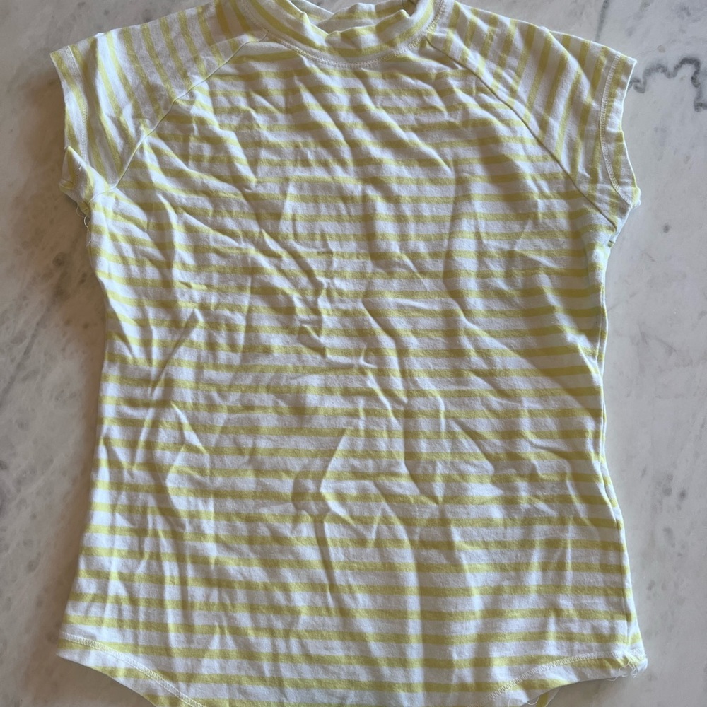 Pilcro Lemon and Ivory Striped Top